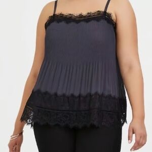 Torrid Charcoal and Black Lace Camisole